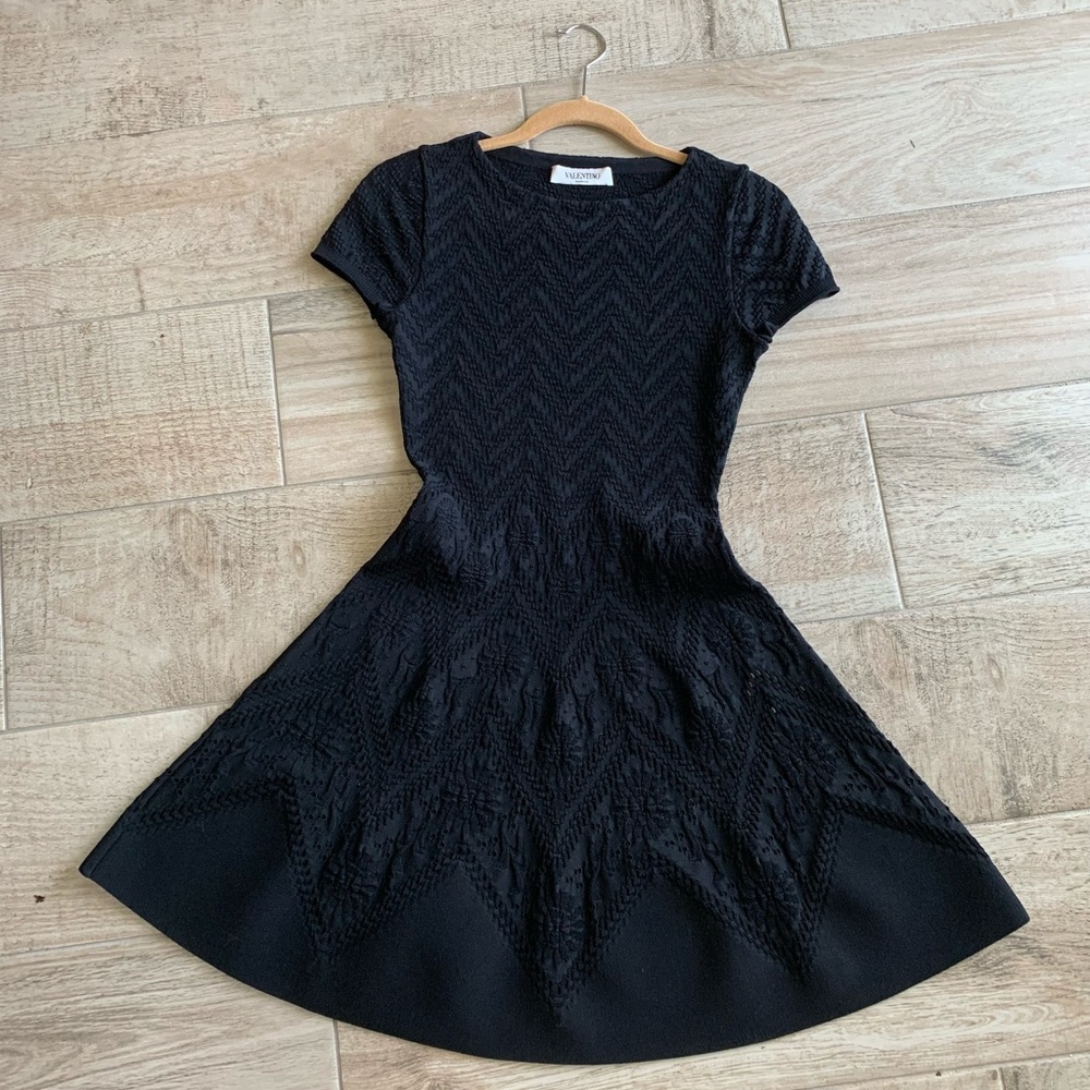 Valentino Jacquard Short Sleeve Dress